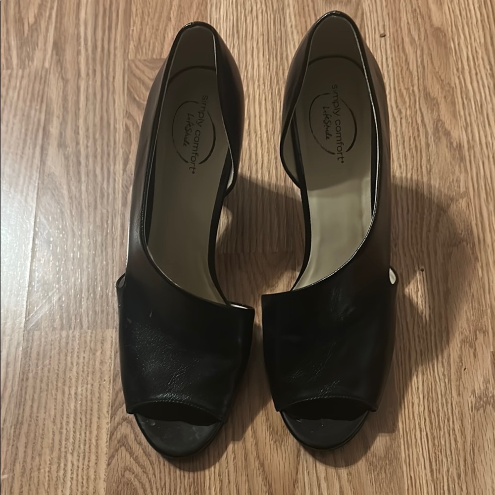 Elegant Black Peep Toe Heels
